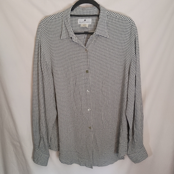 Mens Saks Fifth Avenue Plaid Button Front Shirt Size Large Made in USA - Picture 1 of 5